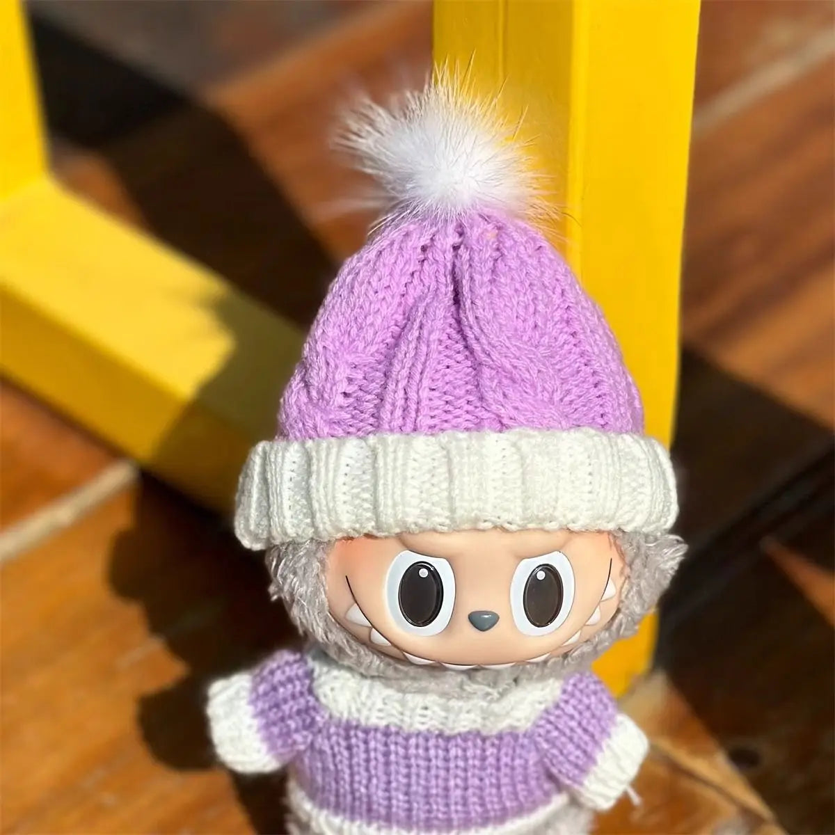 Colorful Wool Hat for 17cm Labubu Dolls