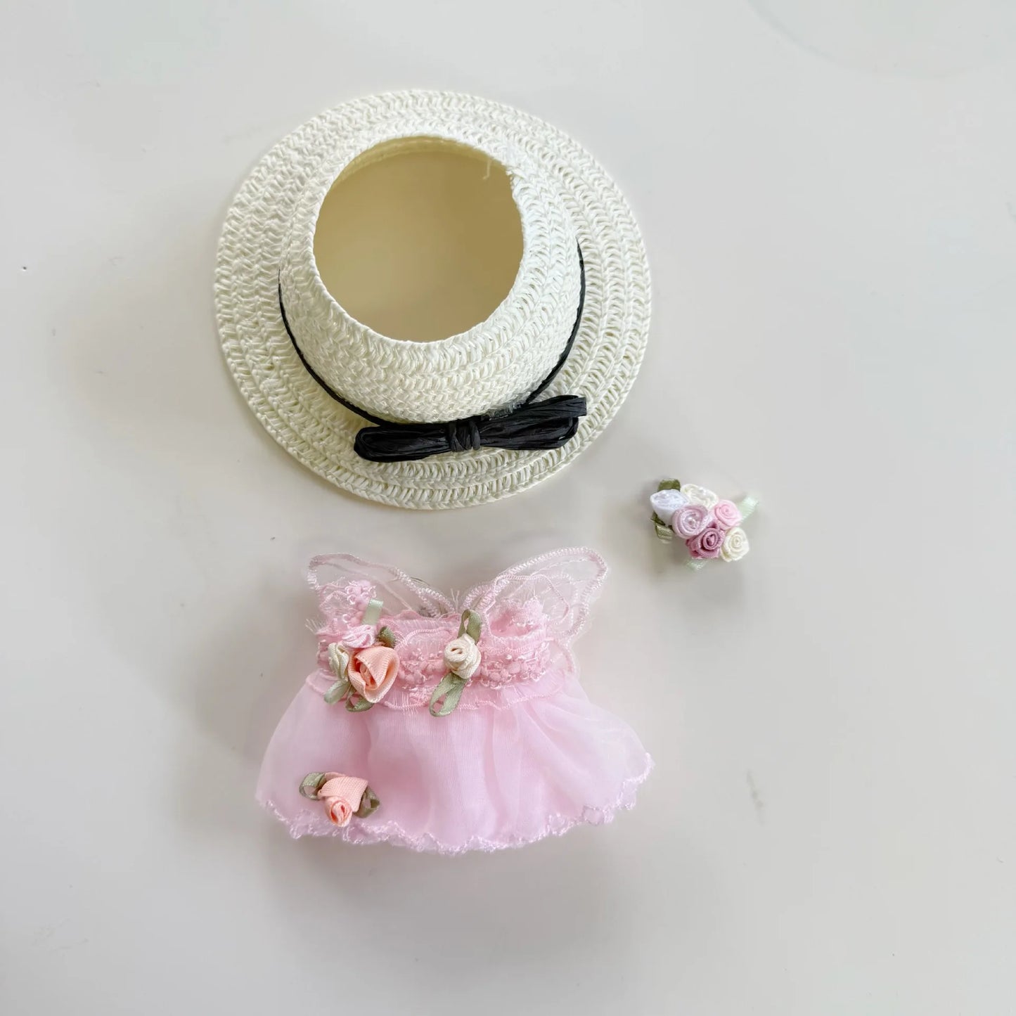 The Black Straw Hat Wedding Dress set