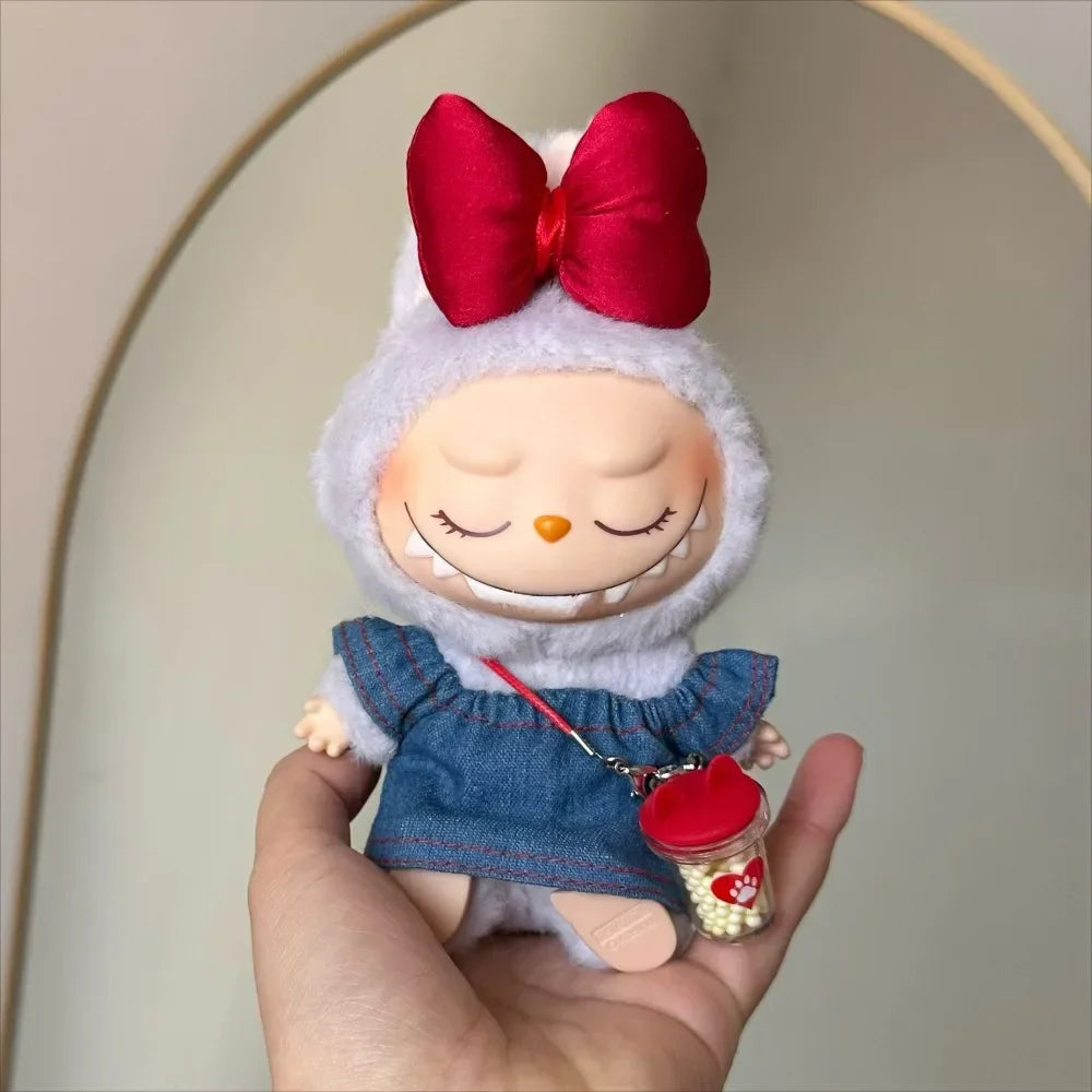 Denim Skirt Red Bow Set