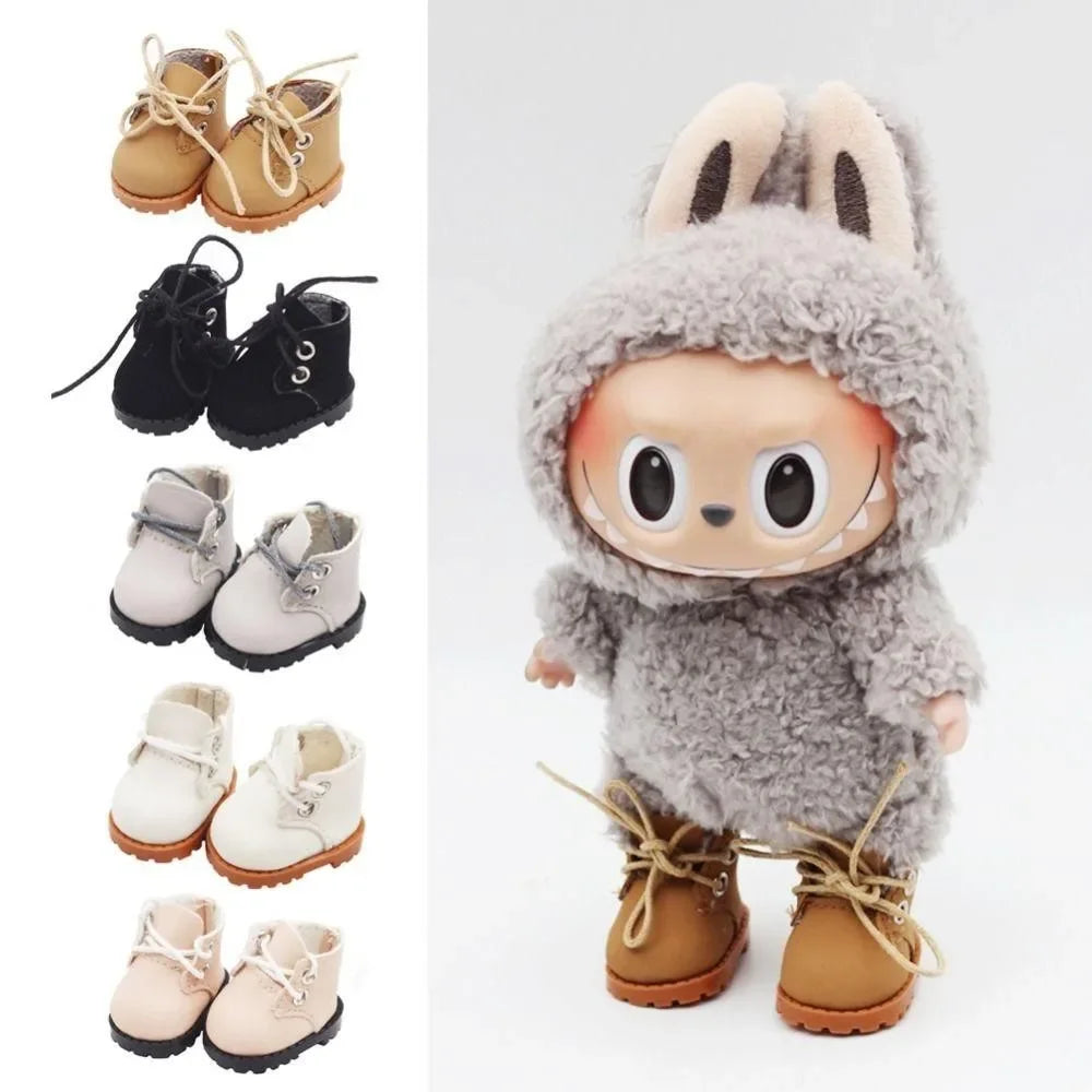 Leather Doll Shoes for 17cm Labubu